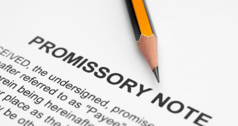 What should be included in a promissory note?